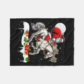 サンタライディングホーストナディアクリスマスファーム動物愛好家 フリースブランケット (正面(横))