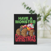 サンタライディングモンスタートラックにモンスタークリスマス ポストカード (スタンド正面)