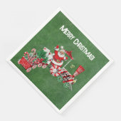 サンタライディングレッドホワイトクリスマストレインダークグリーン (コーナー)