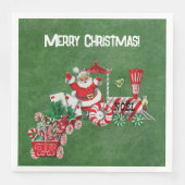 サンタライディングレッドホワイトクリスマストレインダークグリーン (正面)