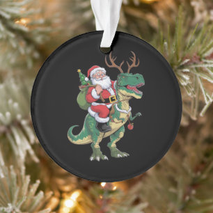 サンタライディング恐竜Tレックスクリスマスクリスマス隊 オーナメント