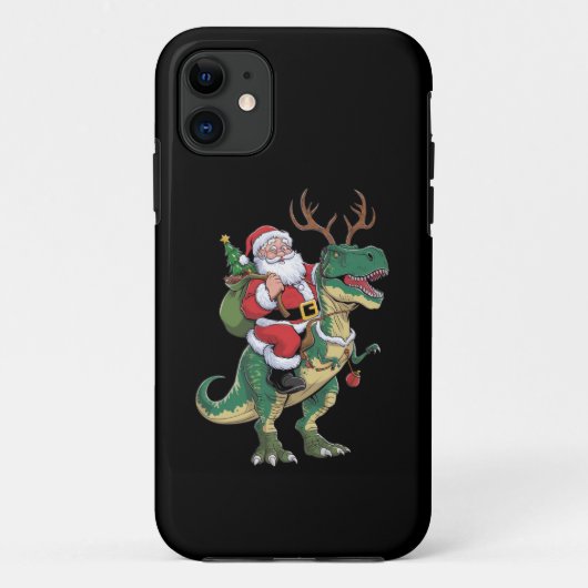 サンタライディング恐竜Tレックスクリスマスクリスマス隊 Case-Mate iPhoneケース (裏面)