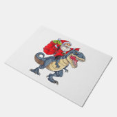 サンタライディング恐竜Tレックスクリスマスボーイズ男性Xma ドアマット (アングル)