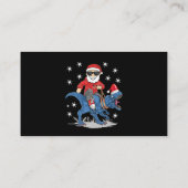 サンタライディング恐竜Tレックスクリスマスボーイズ男性Xma 名刺 (裏面)