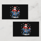 サンタライディング恐竜Tレックスクリスマスボーイズ男性Xma 名刺 (正面/裏面)