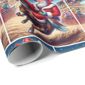 サンタライディング・ア・ロデオ・ブル・クリスマス ラッピングペーパー (ロールコーナー)