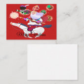 サンタライドホワイトホースクリスマスカード ノートカード (正面/裏面)