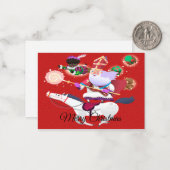 サンタライドホワイトホースクリスマスカード ノートカード (正面/裏面インサイチュ)