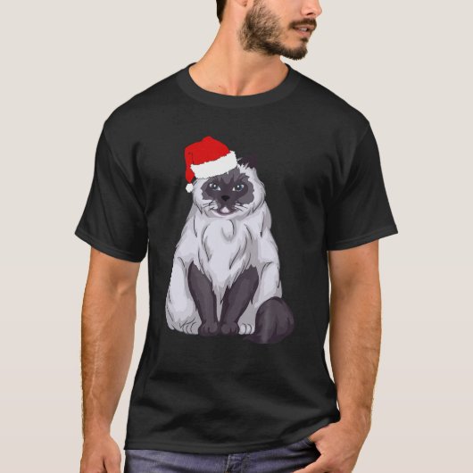 サンタラグドールキャットクリスマスパジャマTおもしろいクリスマスGi Tシャツ (正面)