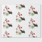 サンタラッピングのクリスマスプレゼント動物紙 ラッピングペーパー (フラット)