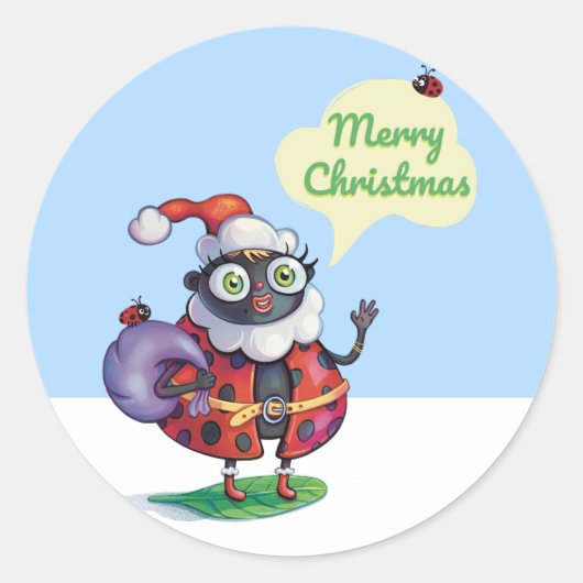 サンタラディバグクリスマス ラウンドシール (正面)
