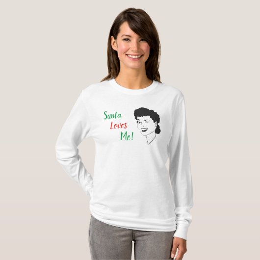 サンタラブスミーレトロクリスマスシャツ Tシャツ (正面フル)