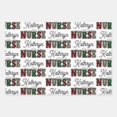 サンタラブズナース パーソナライズされた ラッピングペーパーシート (正面)