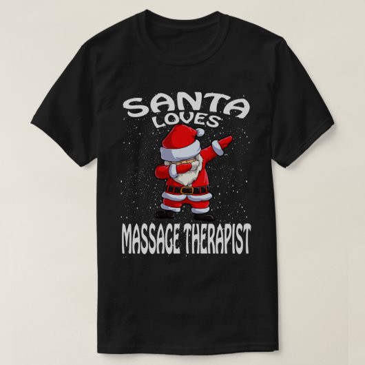 サンタラブズマッサージセラピストクリスマス Tシャツ (デザイン正面)
