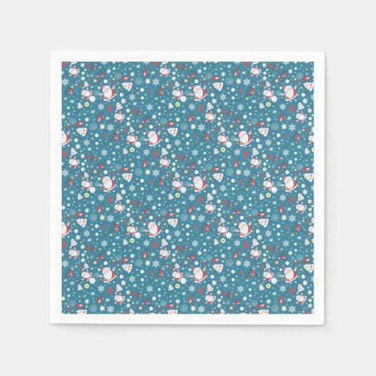 サンタラブパターン スタンダードカクテルナプキン (正面)
