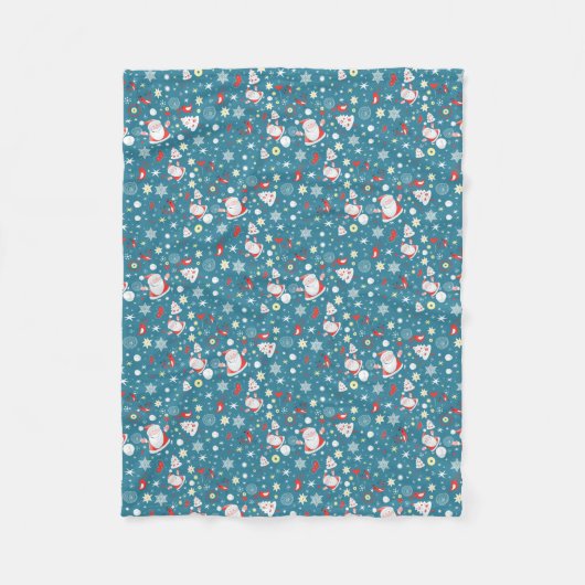 サンタラブパターン フリースブランケット (正面)
