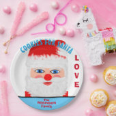 サンタラブファミリー名のクッキー ペーパープレート (パーティー)