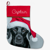 サンタラブラドールクリスマスストッキング ラージクリスマスストッキング (正面)