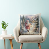 サンタランタンウォークウィンターコテージシーン クッション (椅子)