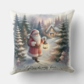 サンタランタンウォークウィンターコテージシーン クッション (裏面)