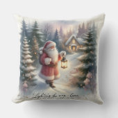 サンタランタンウォークウィンターコテージシーン クッション (正面)