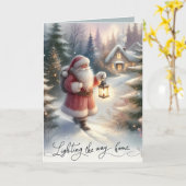 サンタランタンウォーク冬の別荘シーン カード (黄色い花)