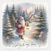 サンタランタンウォーク冬の別荘シーン スクエアシール (正面)