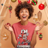サンタランニングクリスマスズユーモアの休日のクリおもしろいスマス Tシャツ