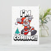 サンタランニングーのユーモアの休日2022おもしろいクリスマス シーズンカード (スタンド正面)