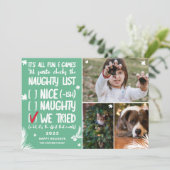 サンタリおもしろいストいけな3枚の写真グリーンクリスマス シーズンカード (スタンド正面)