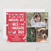 サンタリおもしろいストいけな3枚の赤いクリスマス シーズンカード (正面)