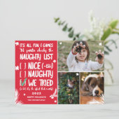 サンタリおもしろいストいけな3枚の赤いクリスマス シーズンカード (スタンド正面)