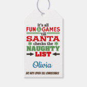 サンタリスいけなトクリスマスデザイン/パーソナライズされた ギフトタグ (正面)