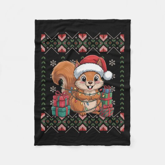 サンタリスおもしろクリスマスセーター フリースブランケット (正面)