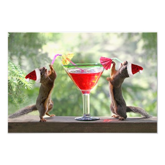 サンタリスがカクテルを飲む フォトプリント (正面)
