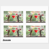 サンタリスがカクテルを飲む 長方形シール (シート)