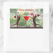 サンタリスがカクテルを飲む 長方形シール (バッグ)