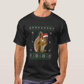 サンタリスの醜いセーター動物クリスマスパヤ Tシャツ (正面)