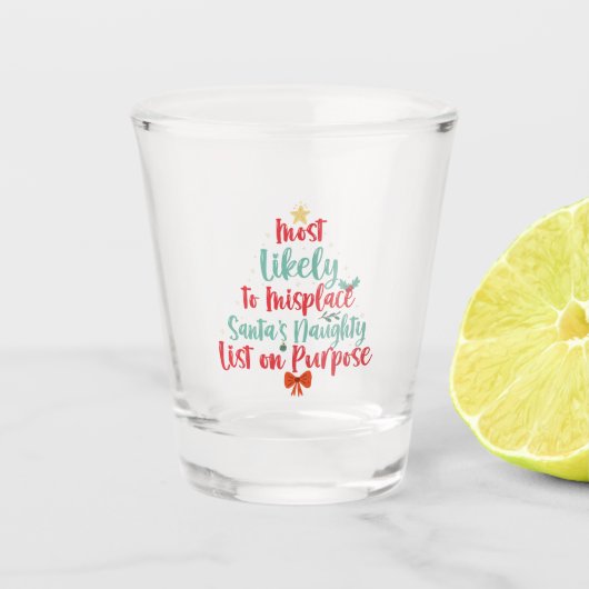 サンタリストのクリスマスを間違える可能性がいけな最も高い ショットグラス (正面)
