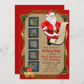 サンタリスト北極クリスマスバースデーパーティー 招待状 (正面/裏面)