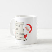 サンタリスト,サンタマグカップ,クリスマスマグカップ,ホリデーマグカップ コーヒーマグカップ (正面左)