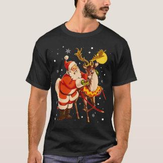 サンタリブレットロ1950年代ビンテージクリスマス婦人服メンズ Tシャツ