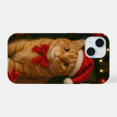 サンタリボン猫iPhone 15ケース iPhone 15ケース (裏面横)