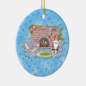 サンタリラックスの暖炉とイースターバニー セラミックオーナメント (右)