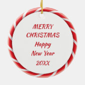 サンタリンギングベルアンドスケートで滑る セラミックオーナメント (裏面)