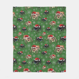 サンタリーガルジャンピングスパイダーフィディプスレジースグリーン フリースブランケット