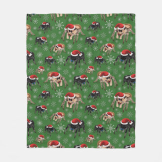 サンタリーガルジャンピングスパイダーフィディプスレジースグリーン フリースブランケット