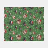 サンタリーガルジャンピングスパイダーフィディプスレジースグリーン フリースブランケット (正面(横))