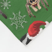 サンタリーガルジャンピングスパイダーフィディプスレジースグリーン フリースブランケット (角)