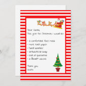 サンタリ親愛ストの手紙のクリおもしろいスマス シーズンカード (正面/裏面)